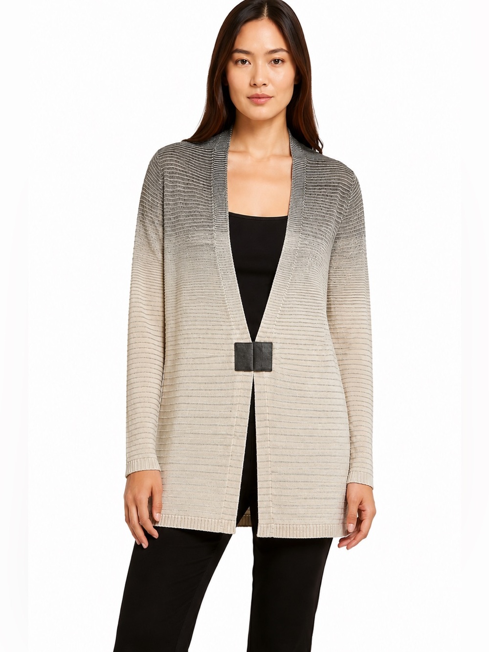 Lafayette 148 100% Wool Cardigan Suede Magnetic Closure Size S